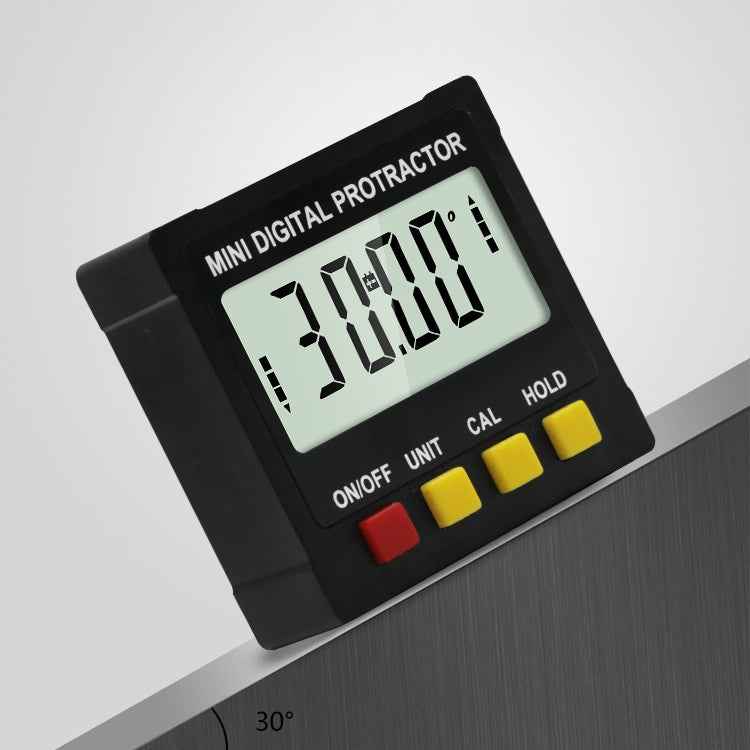 Electronic Digital Display Inclinometer Slope Level Protractor Four-Sided Magnetic Angle Ruler