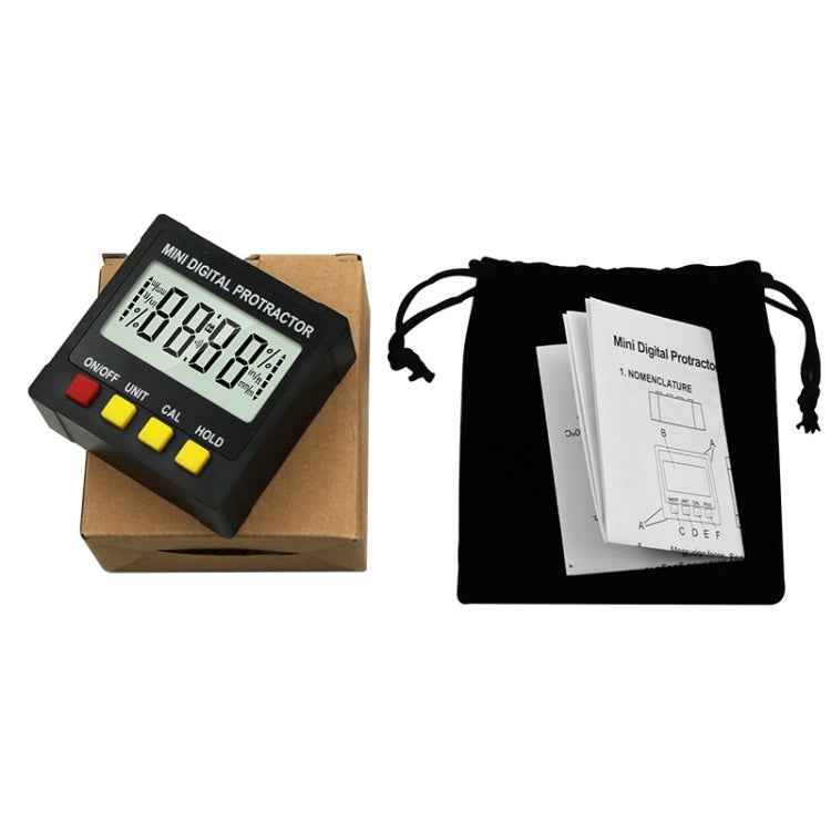 Electronic Digital Display Inclinometer Slope Level Protractor Four-Sided Magnetic Angle Ruler