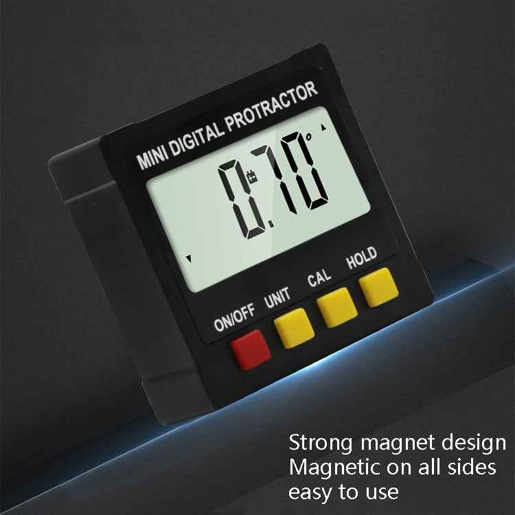 Electronic Digital Display Inclinometer Slope Level Protractor Four-Sided Magnetic Angle Ruler