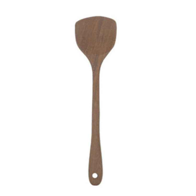 Long Handle Unpainted Chicken Wings Wooden Spatula Kitchen Utensils, Large Spatula, Large vegetable Spatula, Oblique Spade, Square Curved Spade, 3 Square Curved Spade