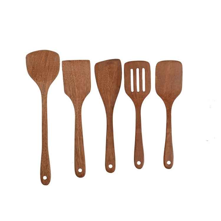 Long Handle Unpainted Chicken Wings Wooden Spatula Kitchen Utensils, Large Spatula, Large vegetable Spatula, Oblique Spade, Square Curved Spade, 3 Square Curved Spade