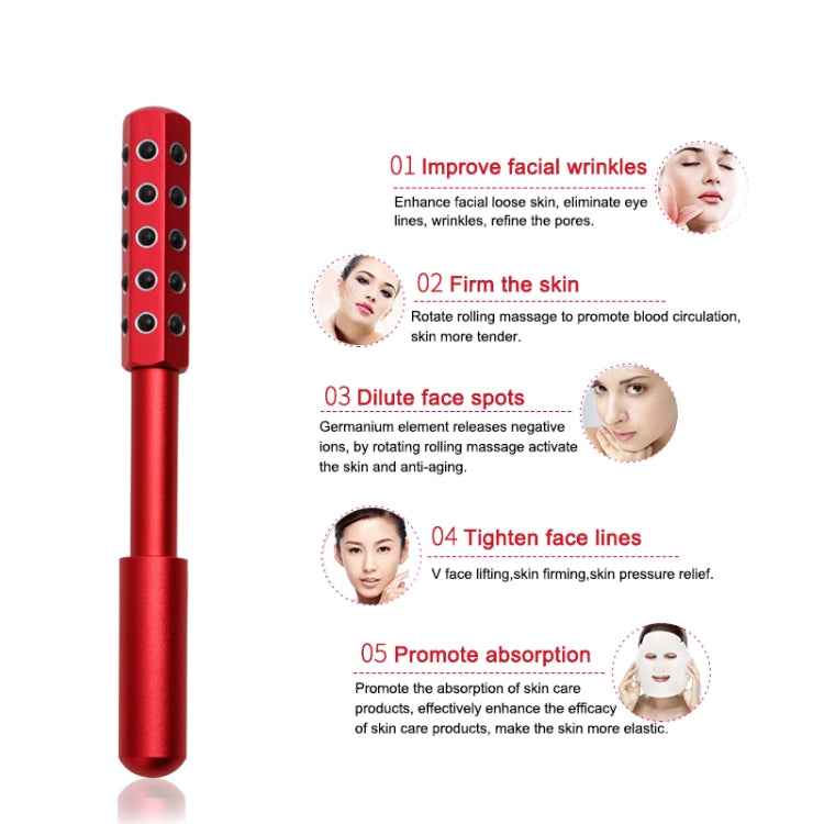 30 Germanium Massage Beauty Stick Roller V-shaped Beauty Instrument Facial Massager Random Colour Delivery