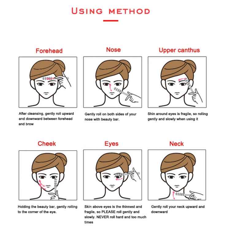 30 Germanium Massage Beauty Stick Roller V-shaped Beauty Instrument Facial Massager Random Colour Delivery