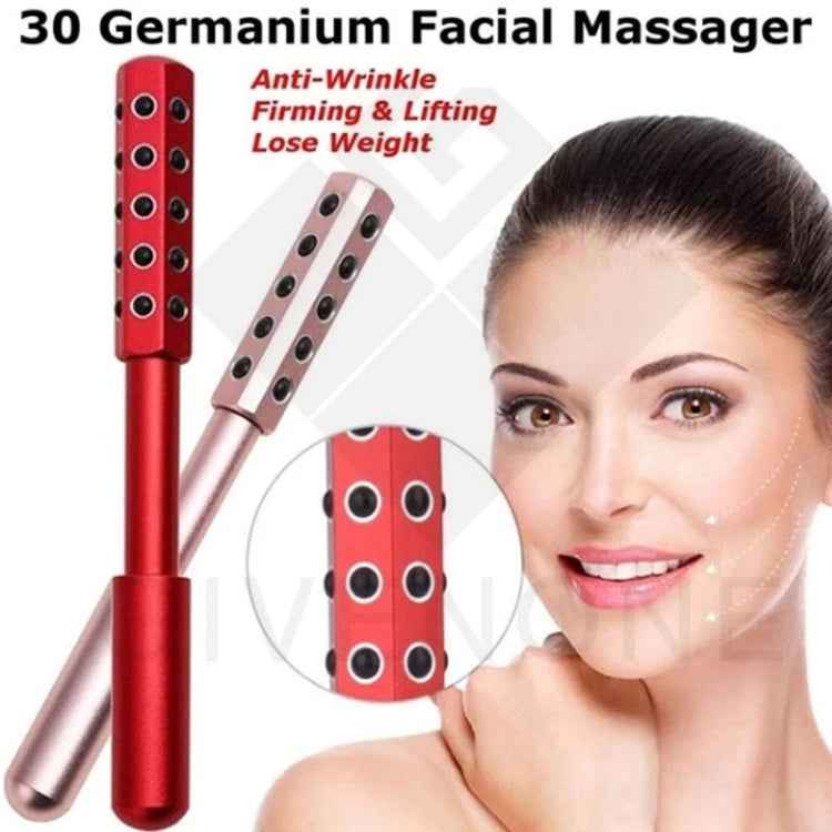 30 Germanium Massage Beauty Stick Roller V-shaped Beauty Instrument Facial Massager Random Colour Delivery