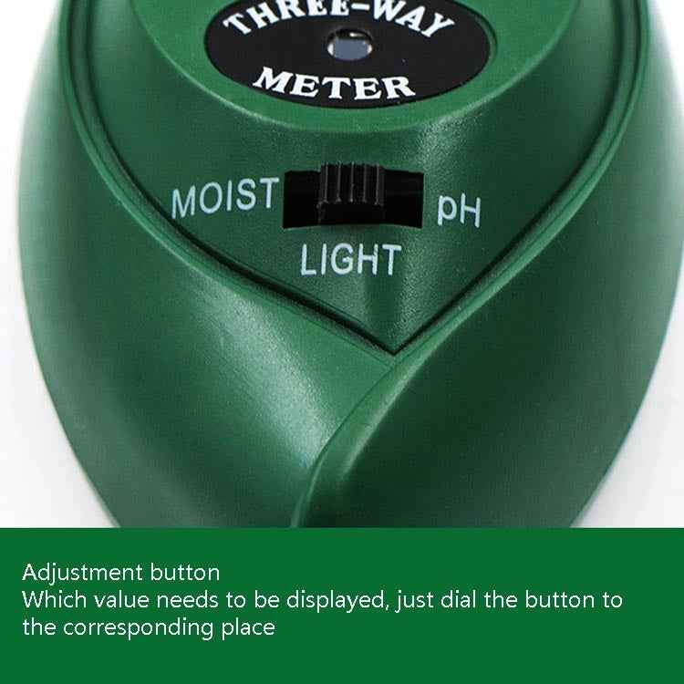 3 In 1 Soil Detector PH Value Light Intensity Test Pen Round Head Soil Dry Moisture Meter