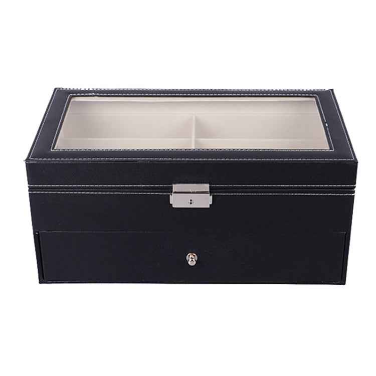PU Leather Double-Layer Glasses Case Sunglasses Storage Display Box
