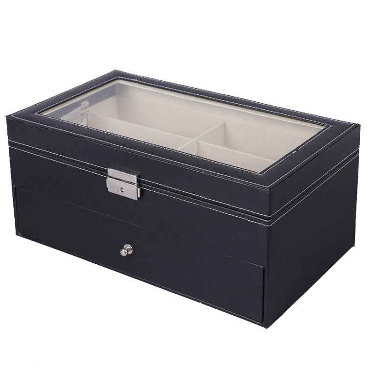 PU Leather Double-Layer Glasses Case Sunglasses Storage Display Box