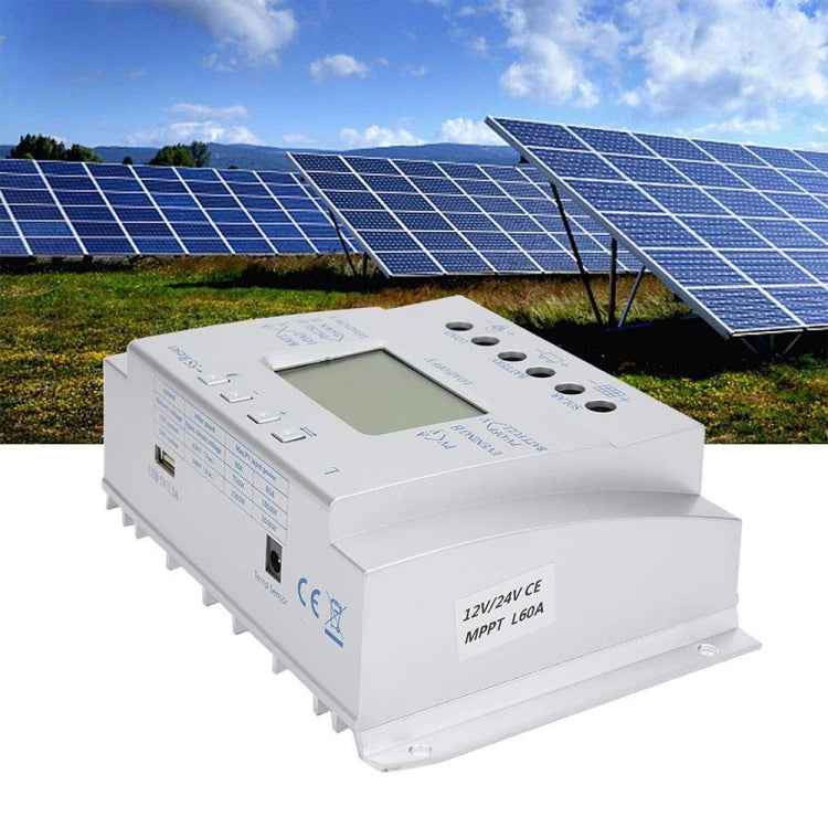 L60 12V/24V 60A Solar Controller Power Voltage Current LCD Display Solar Charge Controller
