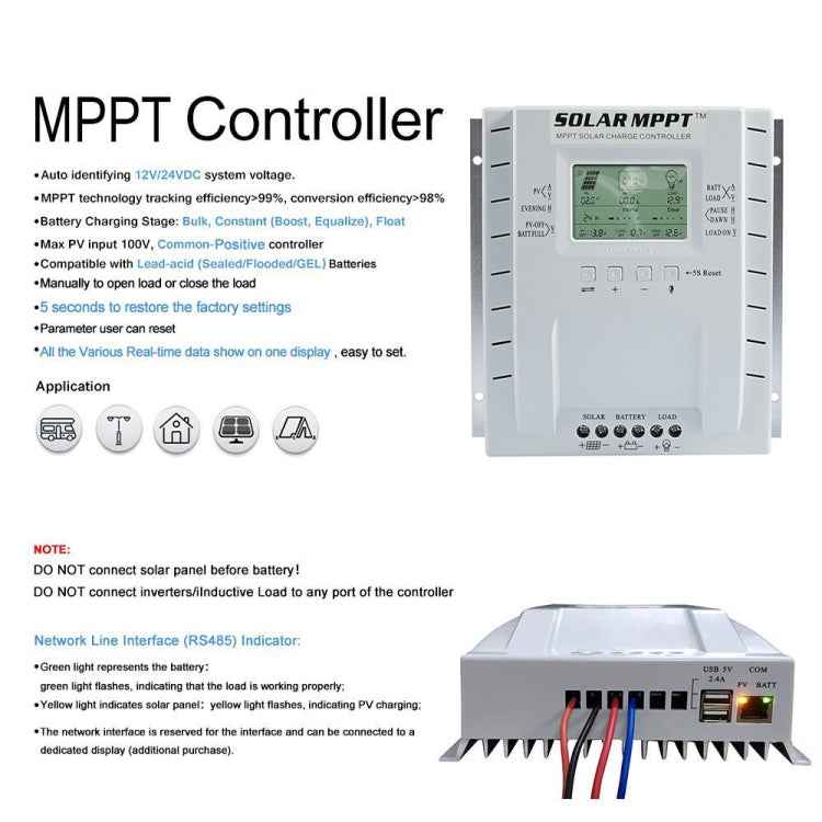 MPPT P60 60A 12V/24V Automatic Identification Solar Charge Controller