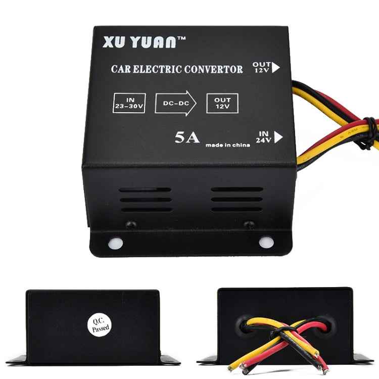 XUYUAN 60W Step-Down Converter 24V to 12V 5A Automotive DC Power Buck Converter