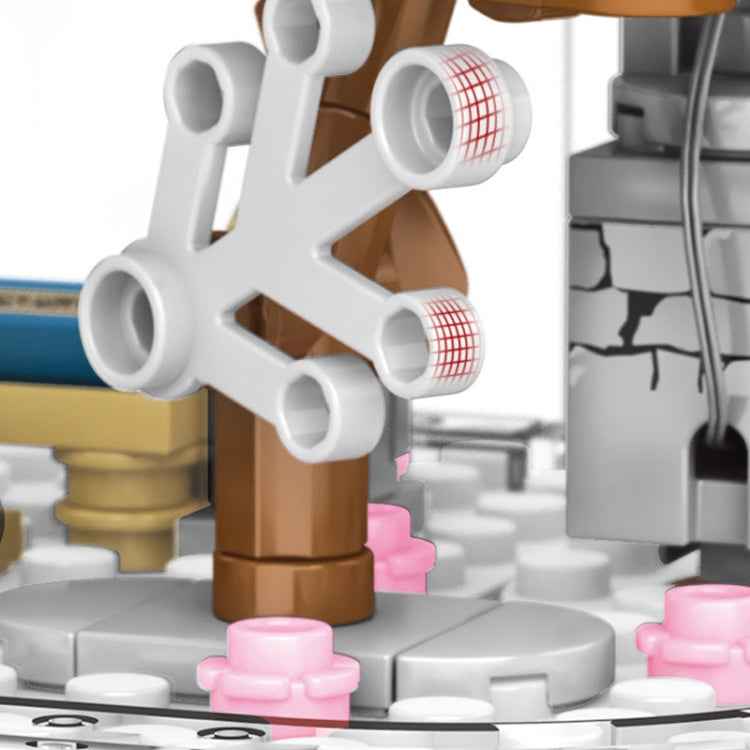 601077 Cherry Blossom Series Transparent Light Rotating Box Puzzle Assembled Toy Small Particle Building Blocks