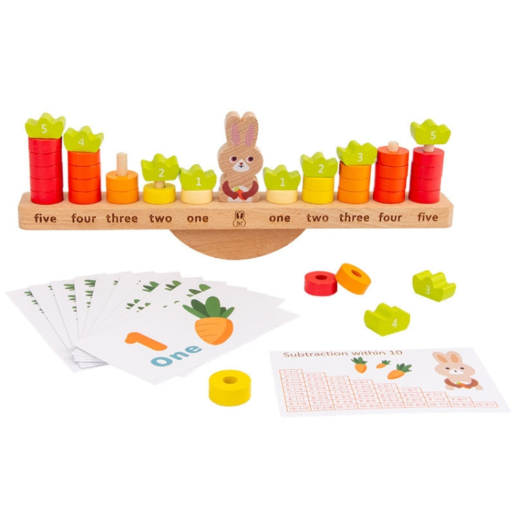 Children Early Education Puzzle Rabbit Balanced Toy Math Addition Subtraction Enlightenment Toy, Rabbit Balanced Toy