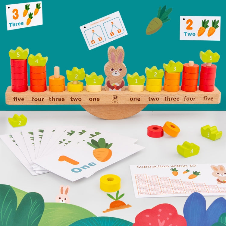 Children Early Education Puzzle Rabbit Balanced Toy Math Addition Subtraction Enlightenment Toy, Rabbit Balanced Toy