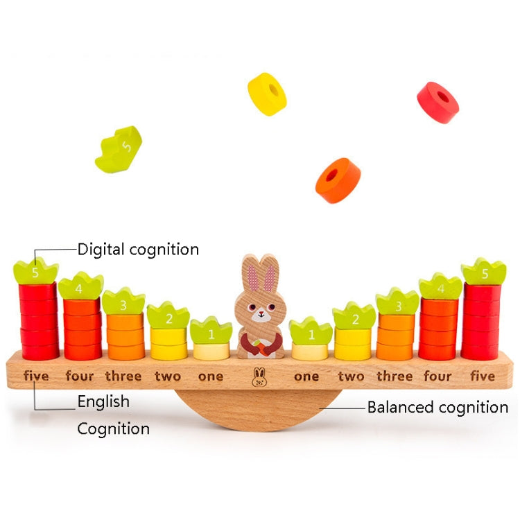 Children Early Education Puzzle Rabbit Balanced Toy Math Addition Subtraction Enlightenment Toy, Rabbit Balanced Toy