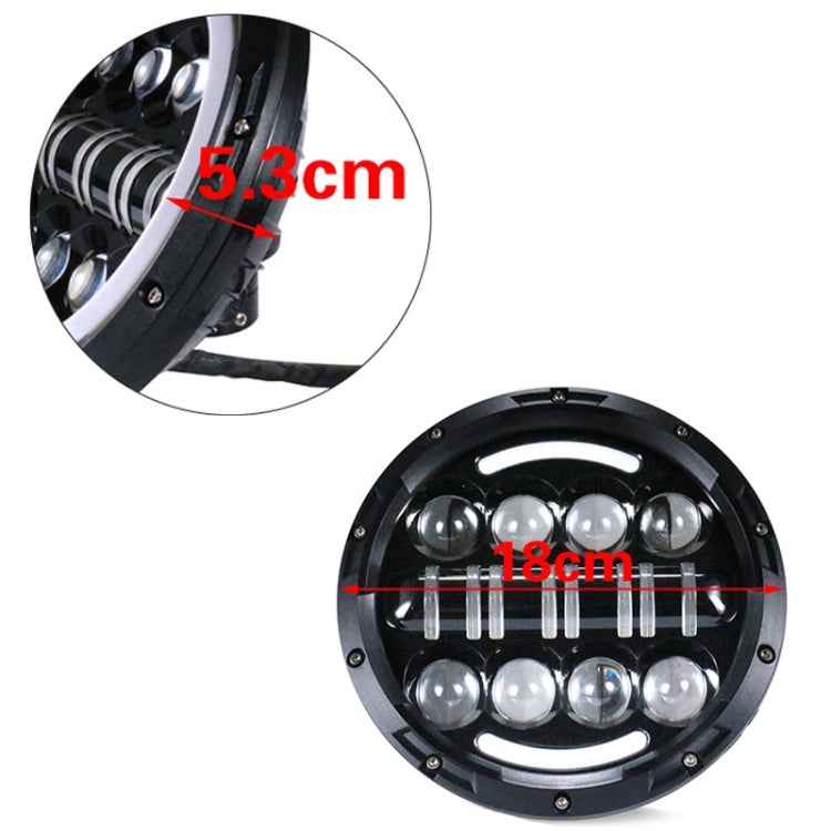 7 Inch Motorcycle Retro Modified Headlights Day Trip LED Far Near Beam Lights For Wrangler / Harley