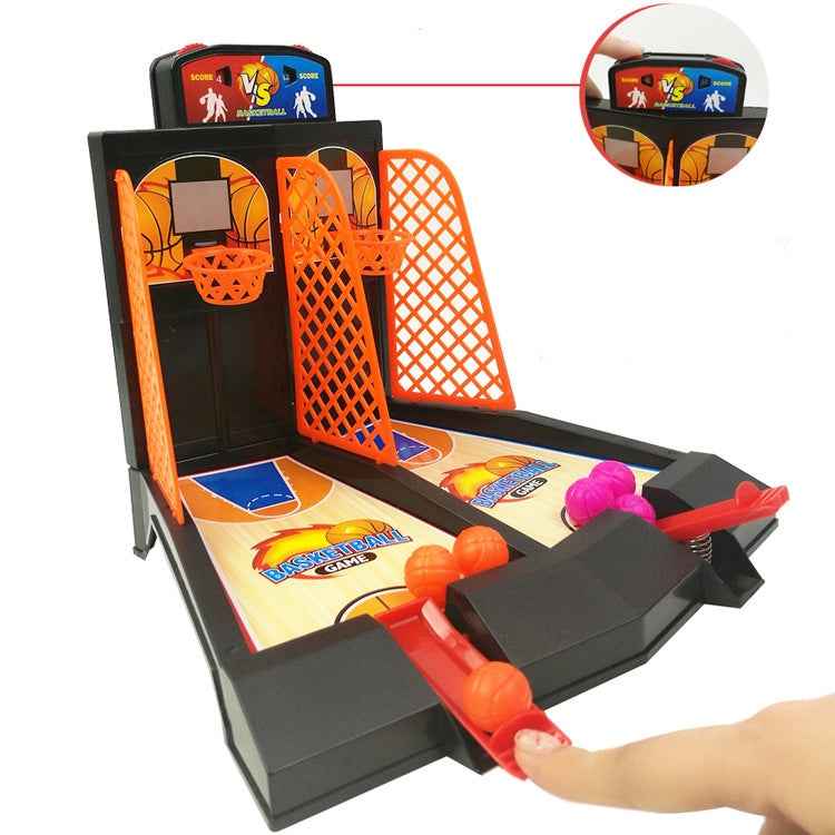 2 PCS Double Battle Basketball Toys Children Finger Catapult Basketball Court Desktop Shooting Parent-Child Game