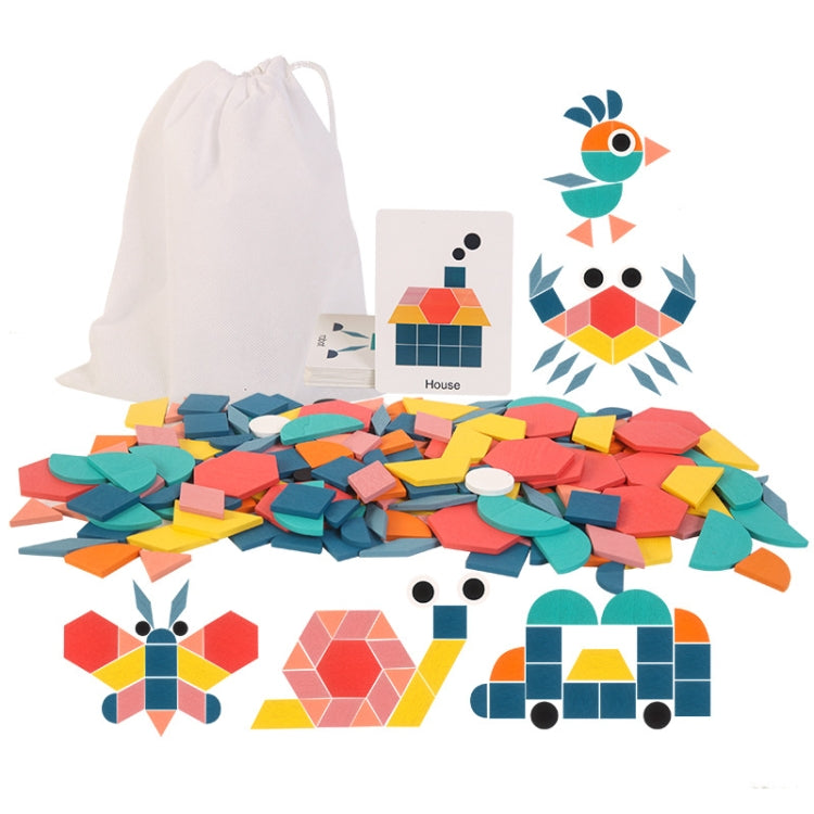 Wooden 180 Pieces Three-Dimensional Shape Puzzle Toy Children Early Education Animal Jigsaw