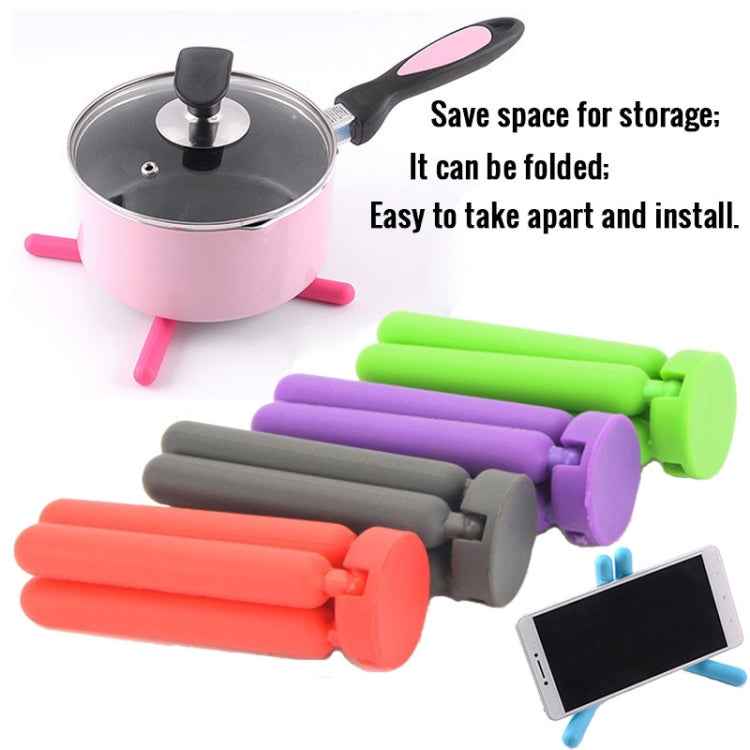 Kitchen Cross-Shaped Folding Placemat Thickened Silicone Insulation Pad Pot Mat Coaster, Random Color Delivery
