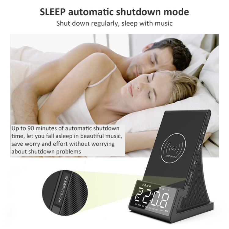 X7 Multifunctional Wireless Charging Bluetooth Speaker with Alarm Clock & Radio & Remote Control, US Plug, UK Plug, EU Plug