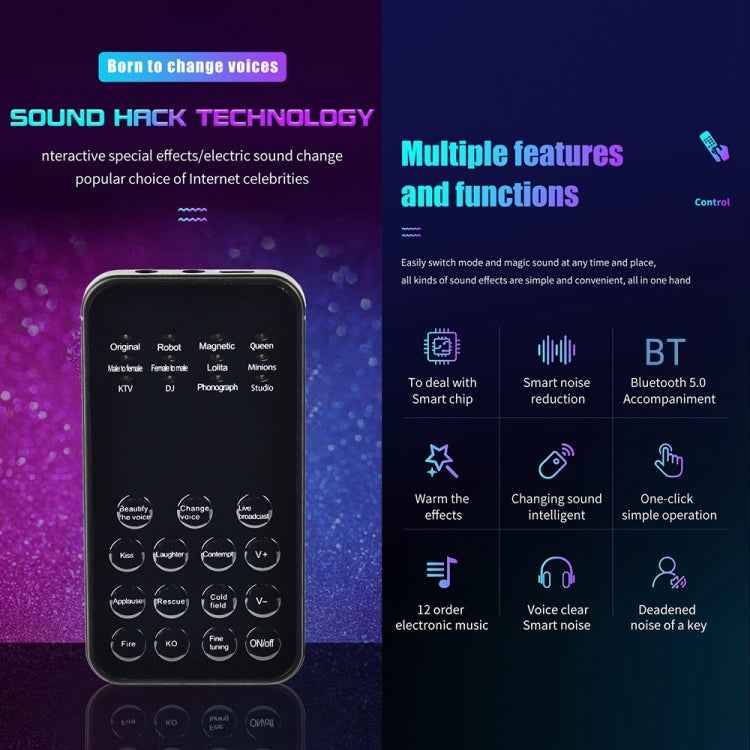 Universal Mini Sound Card Voice Changer For Mobile Phones And Computers