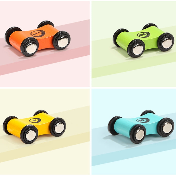 8 PCS Wooden Speed Mini Race Car Early Childhood Education Puzzle Hand-Eye Coordination Toy, Random Color Delivery