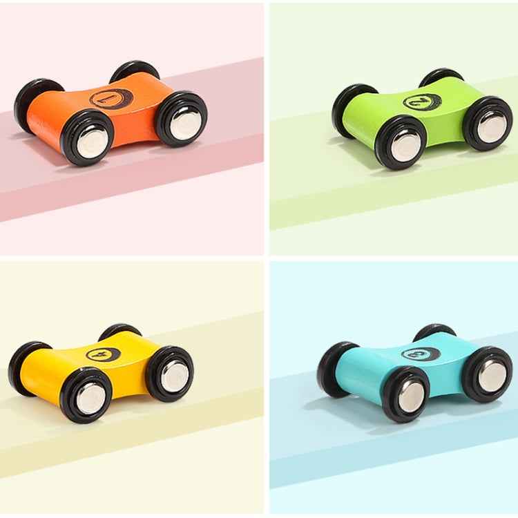 8 PCS Wooden Speed Mini Race Car Early Childhood Education Puzzle Hand-Eye Coordination Toy, Random Color Delivery