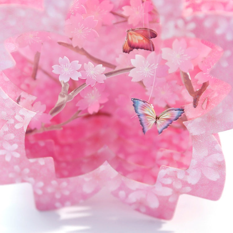 Valentine Day Greeting Card Cherry Blossom Butterfly Carving Box
