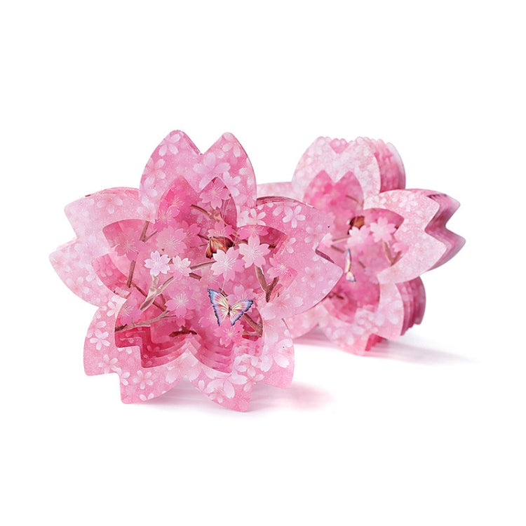 Valentine Day Greeting Card Cherry Blossom Butterfly Carving Box