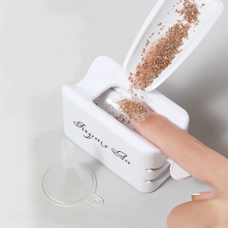 Nail Art Double-Layer Powder Jewelry Recycling Box Portable Infiltration Powder Container Manicure Tool