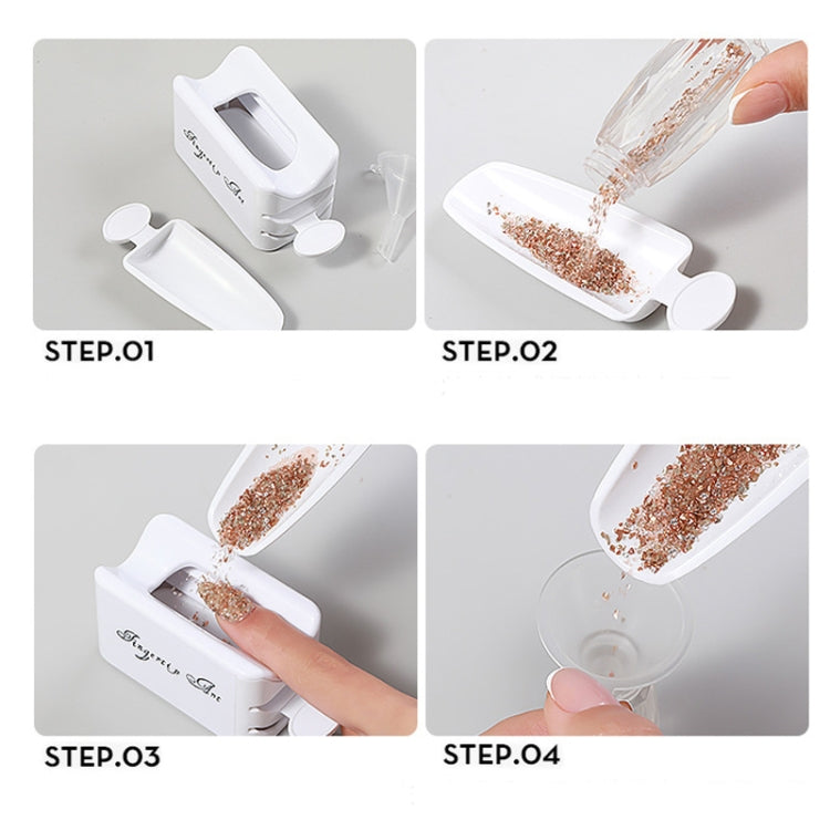 Nail Art Double-Layer Powder Jewelry Recycling Box Portable Infiltration Powder Container Manicure Tool