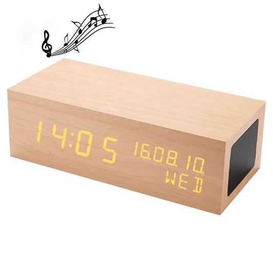 Wooden Clock Bluetooth Speaker