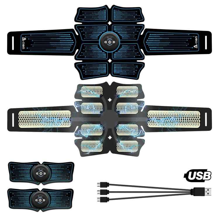 8-Piece Lazy Abdomen Fitness Massager Rechargeable Home Fitness Belt Abdominal Muscle Stickers