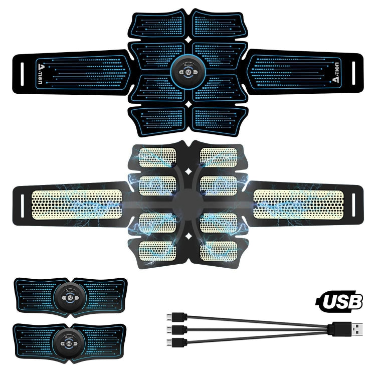 8-Piece Lazy Abdomen Fitness Massager Rechargeable Home Fitness Belt Abdominal Muscle Stickers, 8-Piece Fitness Massager