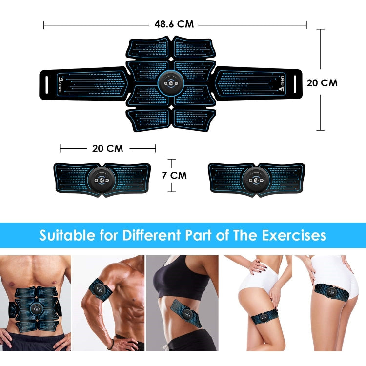 8-Piece Lazy Abdomen Fitness Massager Rechargeable Home Fitness Belt Abdominal Muscle Stickers, 8-Piece Fitness Massager