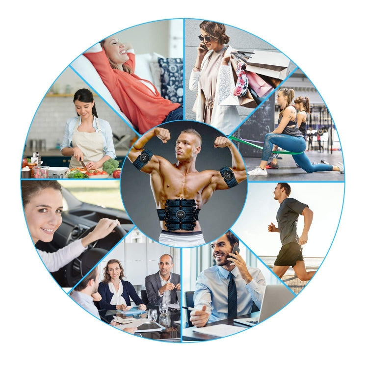 8-Piece Lazy Abdomen Fitness Massager Rechargeable Home Fitness Belt Abdominal Muscle Stickers, 8-Piece Fitness Massager