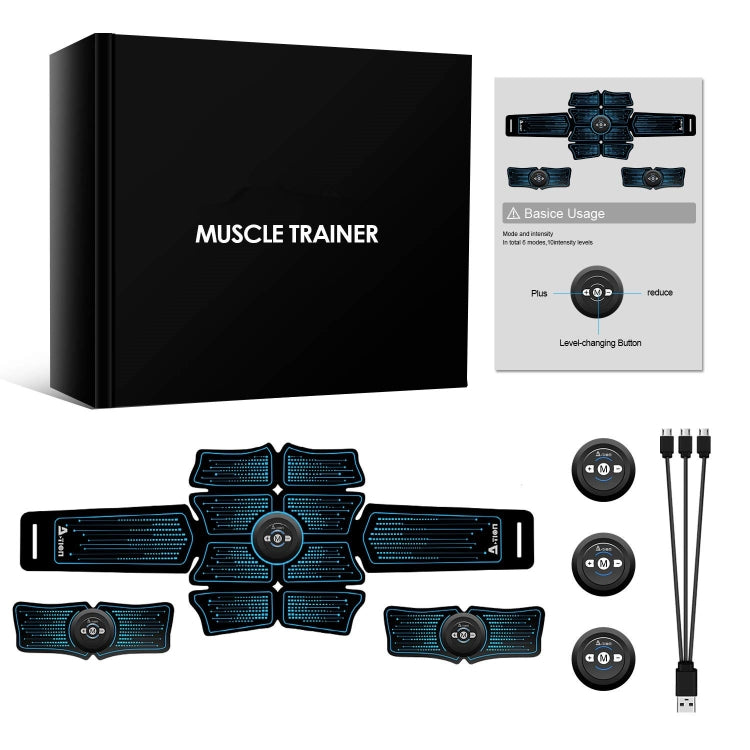8-Piece Lazy Abdomen Fitness Massager Rechargeable Home Fitness Belt Abdominal Muscle Stickers, 8-Piece Fitness Massager