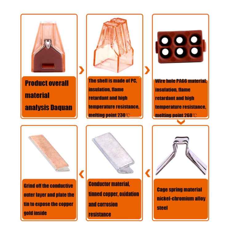 10 PCS VSELE VSE-606A Four-Hole Multi-Function Terminal Block Wire Quick Connector