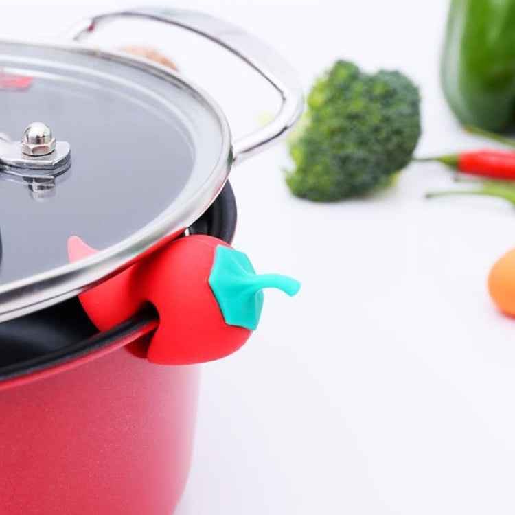 Small Pepper Shape Pot Lid Overflow Preventer Silicone Pot Lid Raised Anti Overflow Gadgets