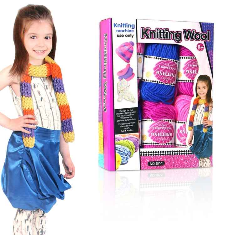 DIY Girl Knitting Scarf Hat Woolen Thread, Random Color Deilvery