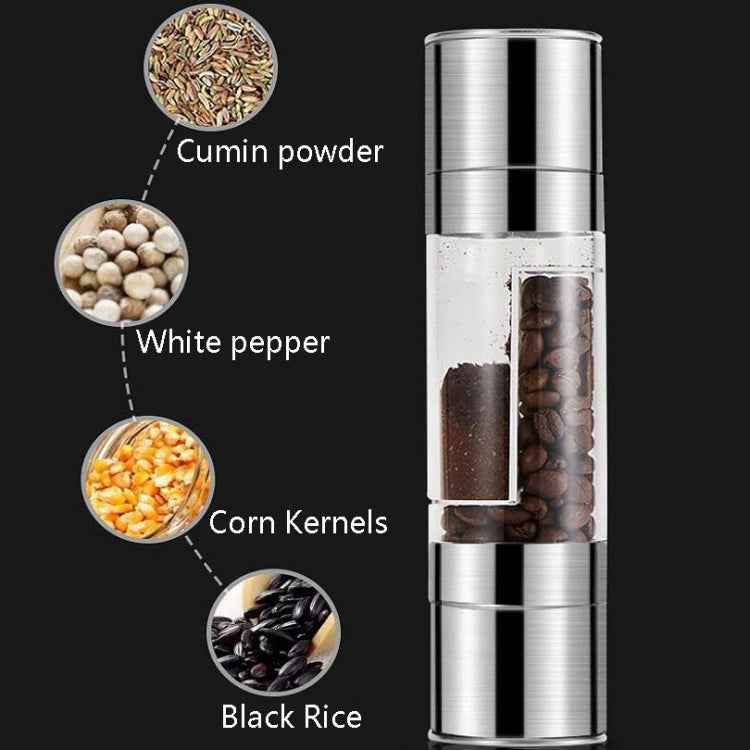 2 in 1 Stainless Steel Manual Pepper Mill Double-Head Pepper Mill