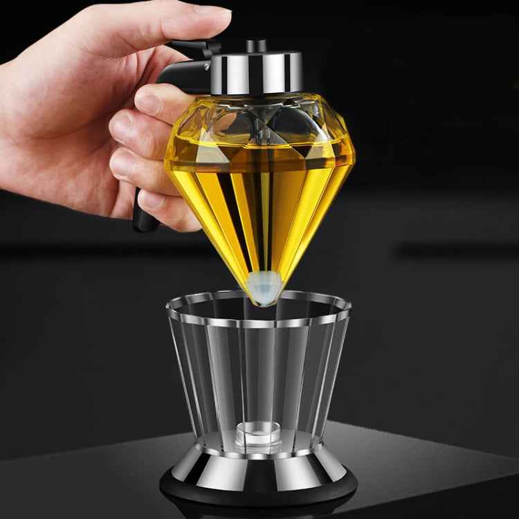 Diamond Oil Can Glass Dustproof Vinegar Oil Bottle One-Click Multi-Purpose Kitchen Seasoning Bottle