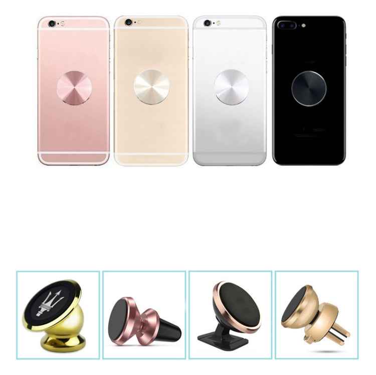 10 PCS CD Texture Aluminum Alloy Magnetic Sheet Magnetic Patch Set For Car Phone Holder, With Alcohol Cotton Sheet And Protective Film