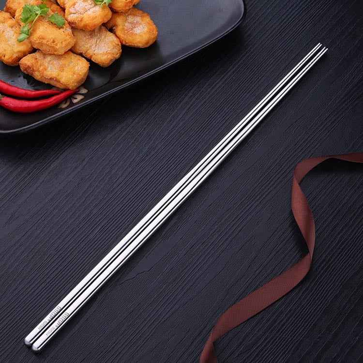 1 Pair Extended Chopsticks Stainless Steel Non-Slip Anti-Scalding Long Chopsticks Noodle Chopsticks Hot Pot Chopsticks