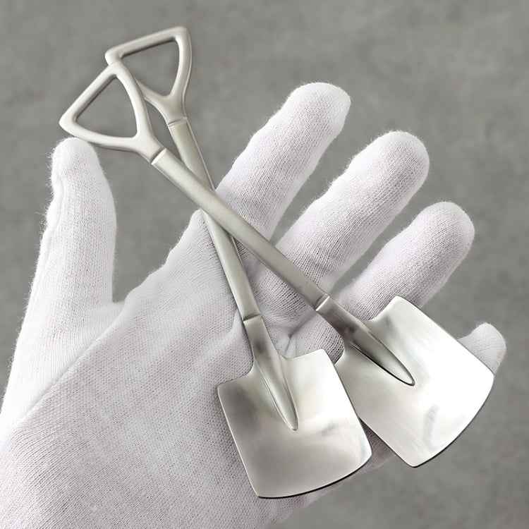 410 Stainless Steel Shovel Spoon Retro Cute Square Head Spoon