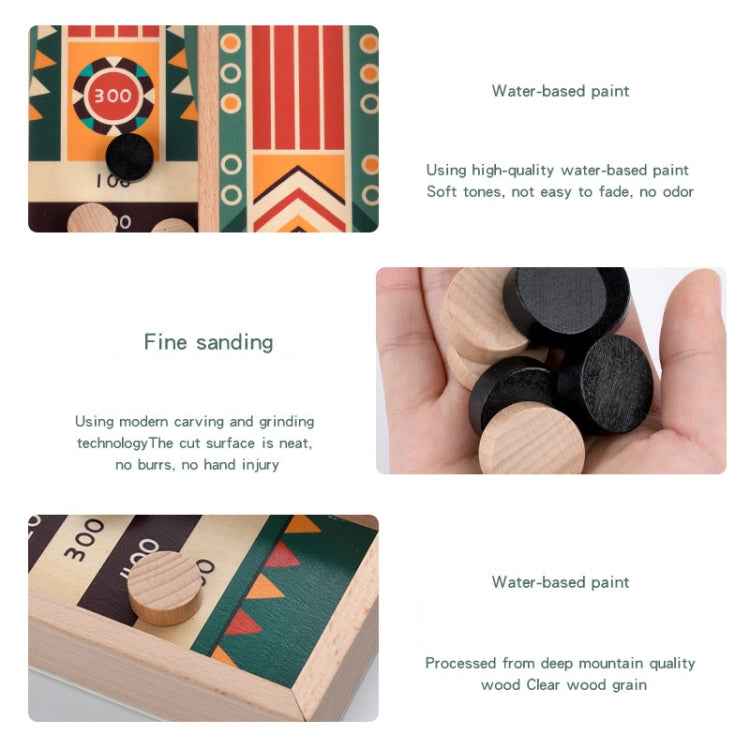 Wooden Toy Catapult Chess Board Game Children Bouncing Pinball Parent-Child Interactive Board Game