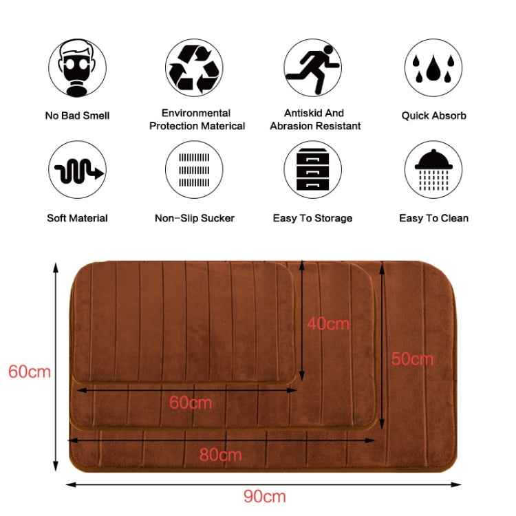 Non Slip Water Absorption Rug Bathroom Mat Shaggy Memory Foam Kitchen Door Floor Mat, 40X60CM, 50X80CM, 50X90CM