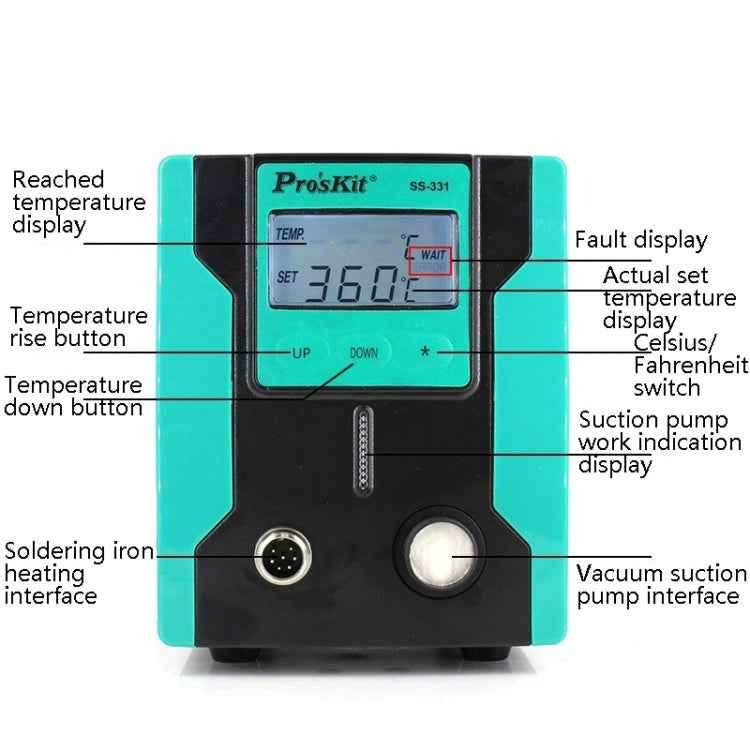 ProsKit SS-331H Electric Heat Tin Suction Device Fully Automatic Suction Pump Desoldering Machine