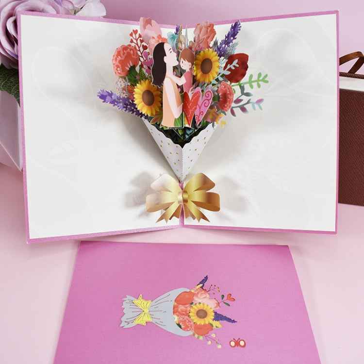 Mother Day Bouquet Greeting Card 3D Stereo Blessing And Thanksgiving Card
