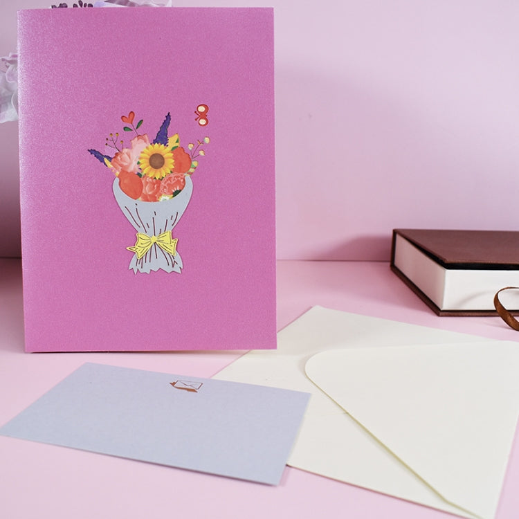 Mother Day Bouquet Greeting Card 3D Stereo Blessing And Thanksgiving Card