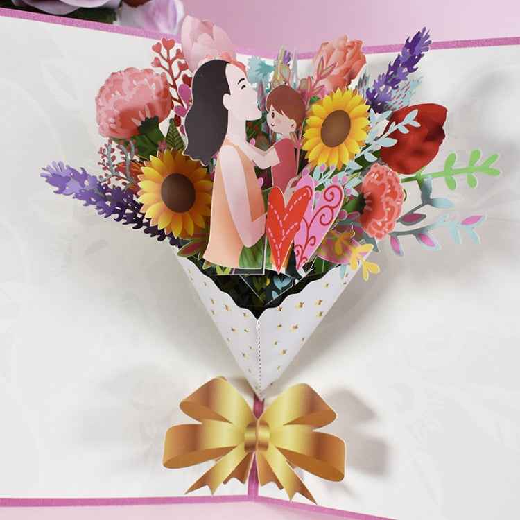 Mother Day Bouquet Greeting Card 3D Stereo Blessing And Thanksgiving Card